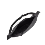 Borsa a tracolla XL in rPET con tasca esterna e cinghia regolabile color nero quarta vista