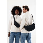 Borsa a tracolla XL in rPET con tasca esterna e cinghia regolabile color nero vista con modello