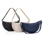 Borsa a tracolla XL in rPET con tasca esterna e cinghia regolabile color nero