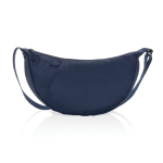 Borsa a tracolla XL in rPET con tasca esterna e cinghia regolabile color blu mare