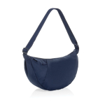 Borsa a tracolla XL in rPET con tasca esterna e cinghia regolabile color blu mare terza vista