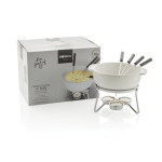 Set da fonduta in ceramica con riscaldamento a candele 750 ml Boska color bianco vista con scatola