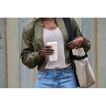 Tazza termica acciaio riciclato con coperchio 360° e 354 ml Topl To Go color bianco