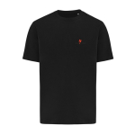 T-shirt unisex cotone riciclato modern fit 220 g/m2 IQONIQ Nikko color nero vista con logo