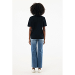 T-shirt unisex cotone riciclato modern fit 220 g/m2 IQONIQ Nikko color nero quarta vista con modello