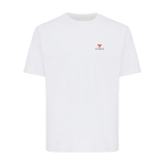T-shirt unisex cotone riciclato modern fit 220 g/m2 IQONIQ Nikko color bianco vista con logo