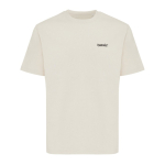 T-shirt unisex cotone riciclato modern fit 220 g/m2 IQONIQ Nikko color beige vista con logo