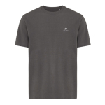 T-shirt unisex cotone riciclato modern fit 220 g/m2 IQONIQ Nikko color argento opaco vista con logo