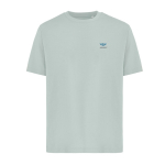 T-shirt unisex cotone riciclato modern fit 220 g/m2 IQONIQ Nikko color verde oliva vista con logo