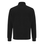 Felpa moderna con mezza zip cotone riciclato 300g/m2 Iqoniq Elgon color nero seconda vista