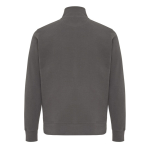 Felpa moderna con mezza zip cotone riciclato 300g/m2 Iqoniq Elgon color argento opaco seconda vista