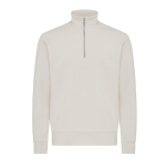 Felpa moderna con mezza zip cotone riciclato 300g/m2 Iqoniq Elgon color champagne