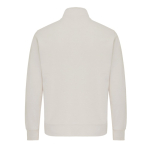Felpa moderna con mezza zip cotone riciclato 300g/m2 Iqoniq Elgon color champagne seconda vista