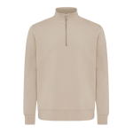 Felpa moderna con mezza zip cotone riciclato 300g/m2 Iqoniq Elgon color camel