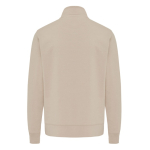 Felpa moderna con mezza zip cotone riciclato 300g/m2 Iqoniq Elgon color camel seconda vista