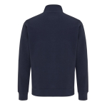 Felpa moderna con mezza zip cotone riciclato 300g/m2 Iqoniq Elgon color blu mare seconda vista