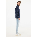 Felpa moderna con mezza zip cotone riciclato 300g/m2 Iqoniq Elgon color blu mare