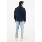 Felpa moderna con mezza zip cotone riciclato 300g/m2 Iqoniq Elgon color blu mare