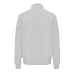 Felpa moderna con mezza zip cotone riciclato 300g/m2 Iqoniq Elgon color grigio chiaro jensato seconda vista