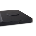 Caricatore wireless da scrivania ecologico con vassoio organizer color nero seconda vista