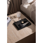 Caricatore wireless da scrivania ecologico con vassoio organizer color nero vista ambiente