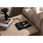 Caricatore wireless da scrivania ecologico con vassoio organizer color nero vista ambiente 2