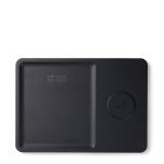 Caricatore wireless da scrivania ecologico con vassoio organizer color nero vista area di stampa