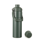 Borraccia termica acciaio riciclato con manico e doppia apertura 600ml color verde quarta vista