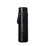 Thermos in acciaio inox riciclato con manico per il trasporto 750 ml color nero vista area di stampa