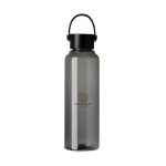 Borraccia rPET design minimalista con tappo in acciaio e manico 550 ml color nero vista con logo