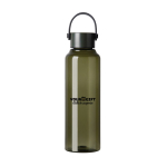 Borraccia rPET design minimalista con tappo in acciaio e manico 550 ml color verde vista con logo