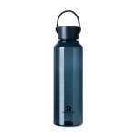 Borraccia rPET design minimalista con tappo in acciaio e manico 550 ml color blu mare vista con logo