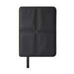 Cuscino portatile e pieghevole riciclato con chiusura a pressione color nero seconda vista