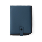 Cuscino portatile e pieghevole riciclato con chiusura a pressione color blu mare