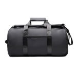 Borsone da viaggio in poliestere riciclato con doppi manici 35 l color nero