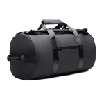 Borsone da viaggio in poliestere riciclato con doppi manici 35 l color nero seconda vista