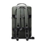 Borsone da viaggio in poliestere riciclato con doppi manici 35 l color verde terza vista