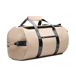 Borsone da viaggio in poliestere riciclato con doppi manici 35 l color avorio seconda vista