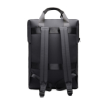 Zaino riciclato con tasca frontale e fascia posteriore per trolley 16” color nero terza vista