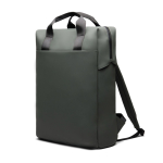 Zaino riciclato con tasca frontale e fascia posteriore per trolley 16” color verde seconda vista