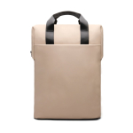 Zaino riciclato con tasca frontale e fascia posteriore per trolley 16” color avorio