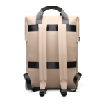 Zaino riciclato con tasca frontale e fascia posteriore per trolley 16” color avorio terza vista