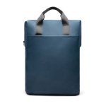 Zaino riciclato con tasca frontale e fascia posteriore per trolley 16” color blu mare
