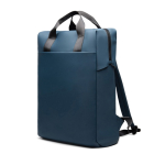 Zaino riciclato con tasca frontale e fascia posteriore per trolley 16” color blu mare seconda vista