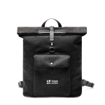 Zaino in pelle sintetica con design moderno e chiusura sicura 15” color nero vista area di stampa
