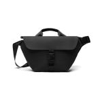 Borsa a tracolla urbana in materiale riciclato con cinghia regolabile color nero