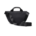 Borsa a tracolla urbana in materiale riciclato con cinghia regolabile color nero seconda vista