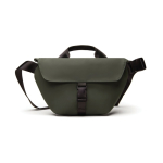 Borsa a tracolla urbana in materiale riciclato con cinghia regolabile color verde