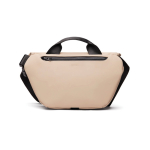 Borsa a tracolla urbana in materiale riciclato con cinghia regolabile color avorio terza vista