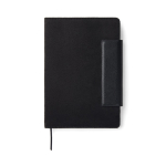 Taccuino in pelle riciclata con design elegante A5 a righe color nero